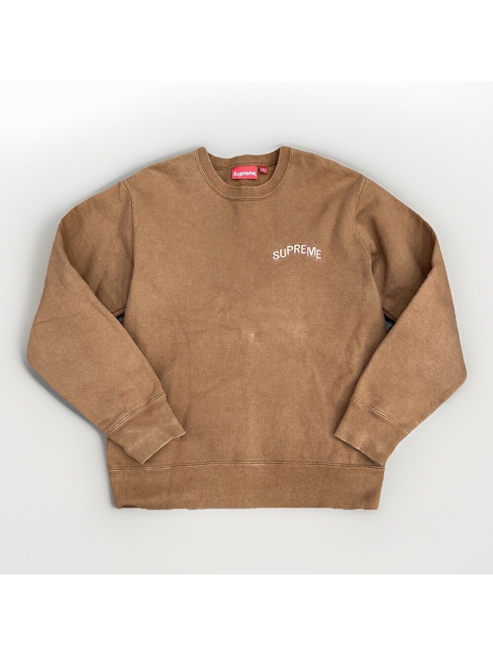 Supreme Step Arc Crewneck Brown Sweatshirt Size Medium Authentic